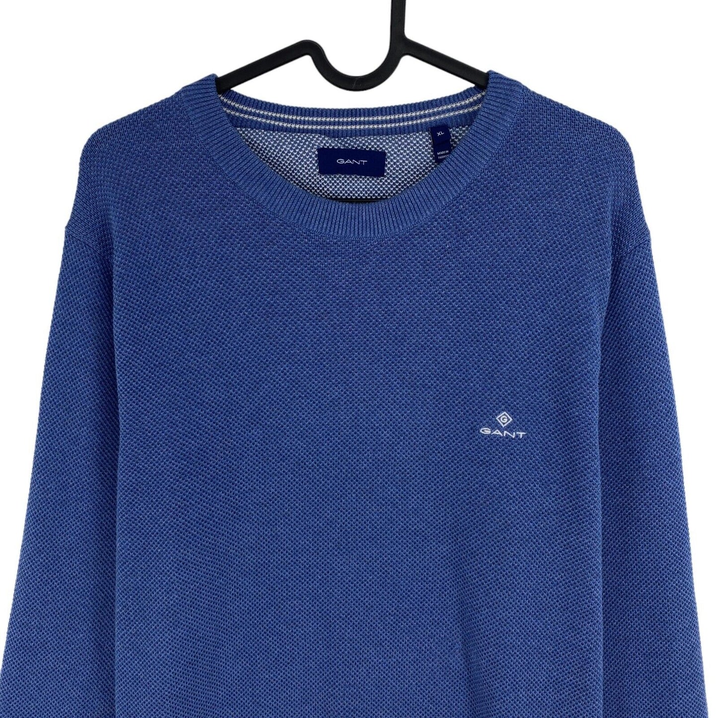 GANT Bleu Coton Piqué Crew Neck Sweater Taille XL