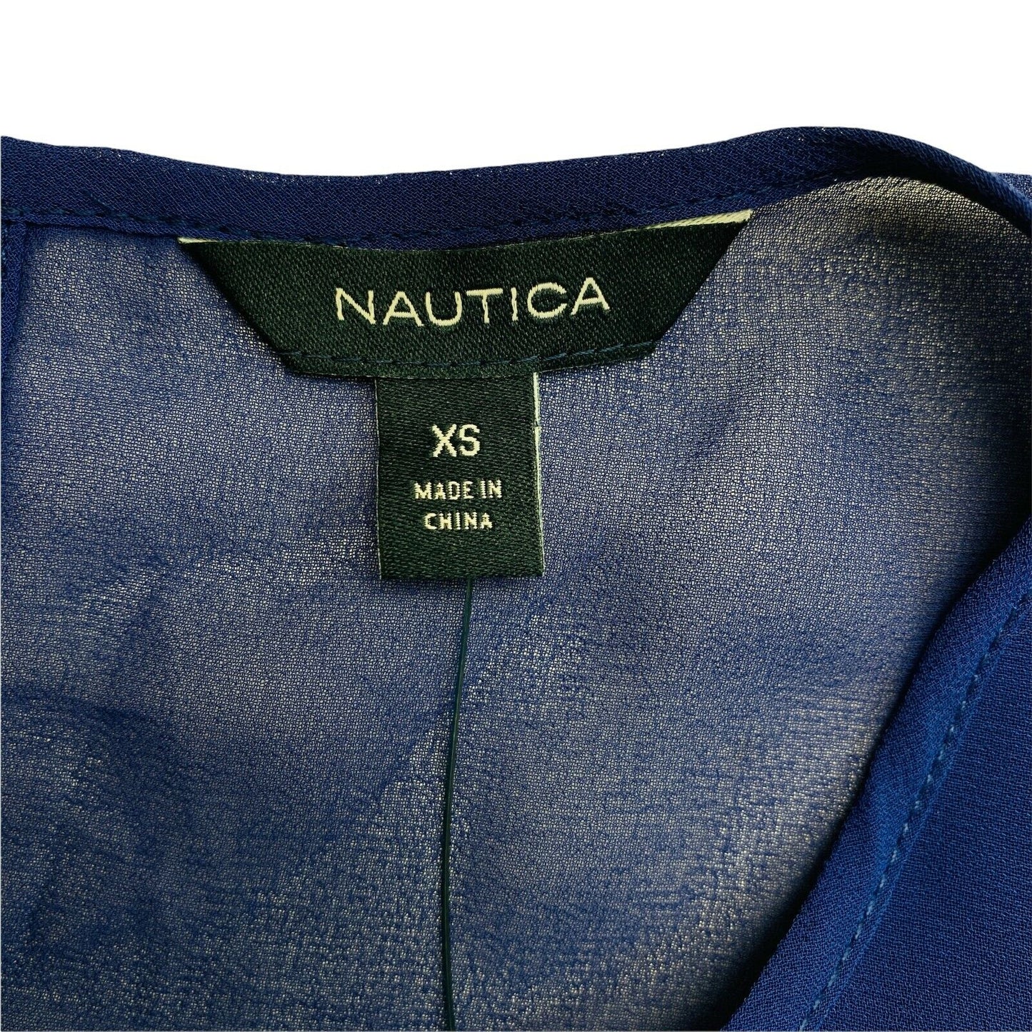 NAUTICA, Marineblau, ärmellose Bluse mit Rundhalsausschnitt, Größe XS