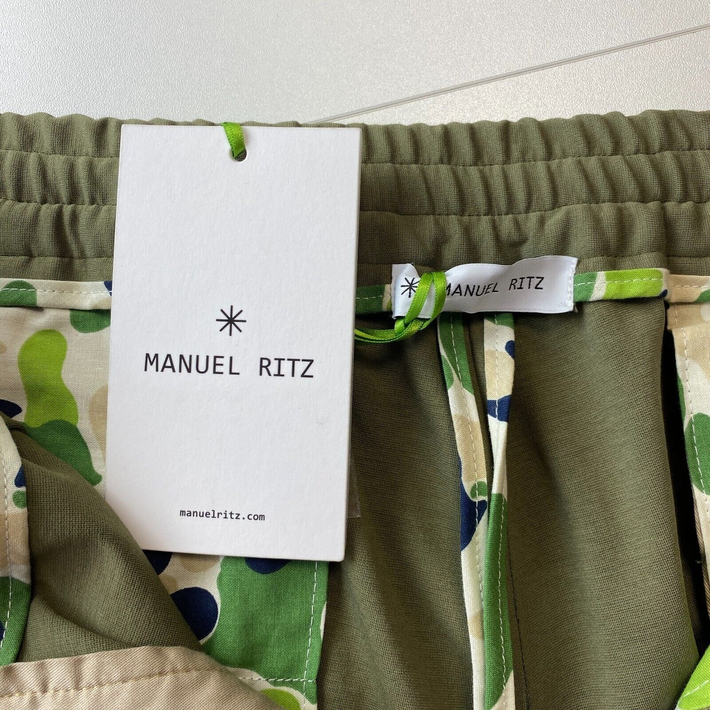 MANUEL RITZ Khaki Dark Green Slim Fit Sweat Dress Pants Trousers Size EUR 56 W36