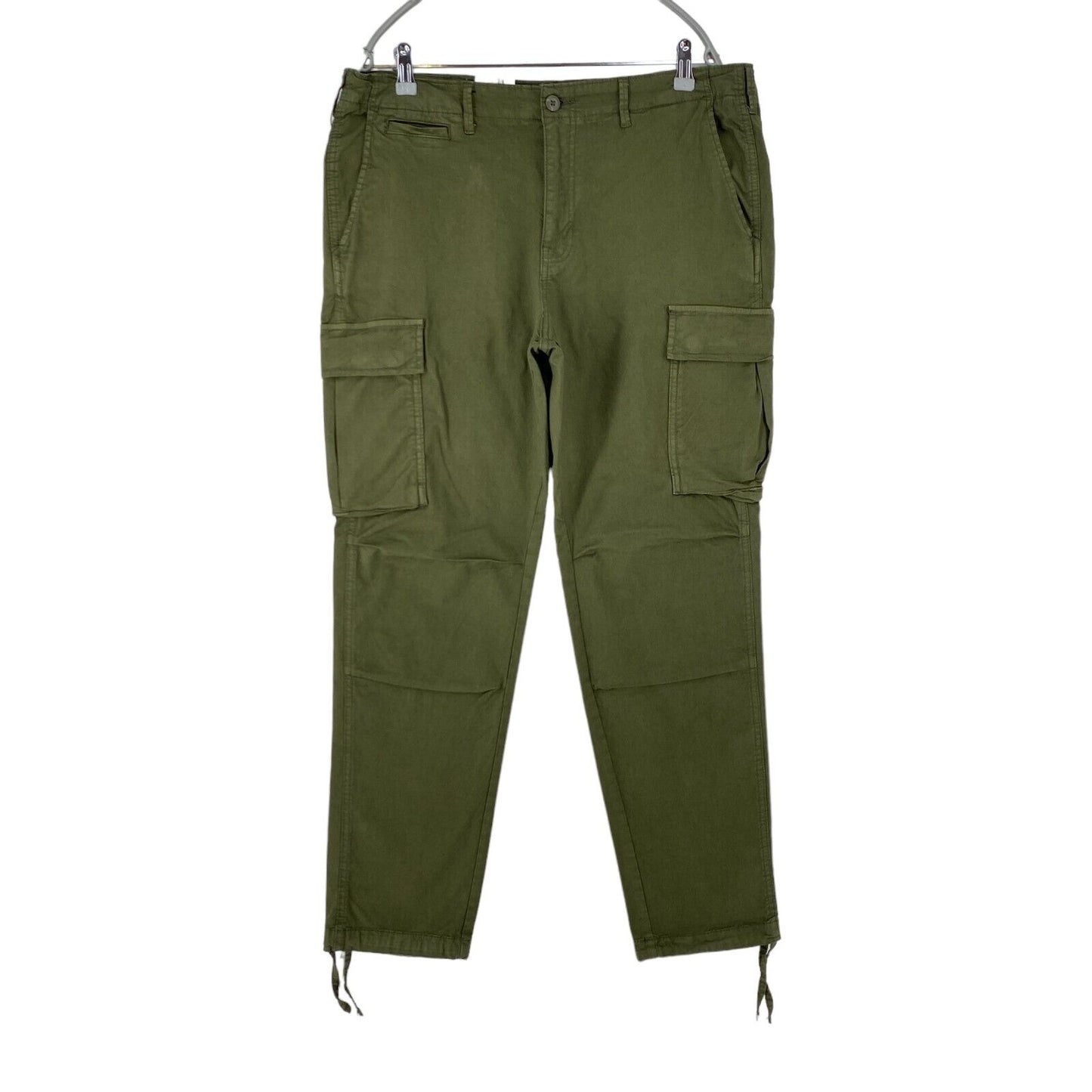 JACK &amp; JONES Pantalon cargo stretch ample coupe fuselée vert foncé W36 L32