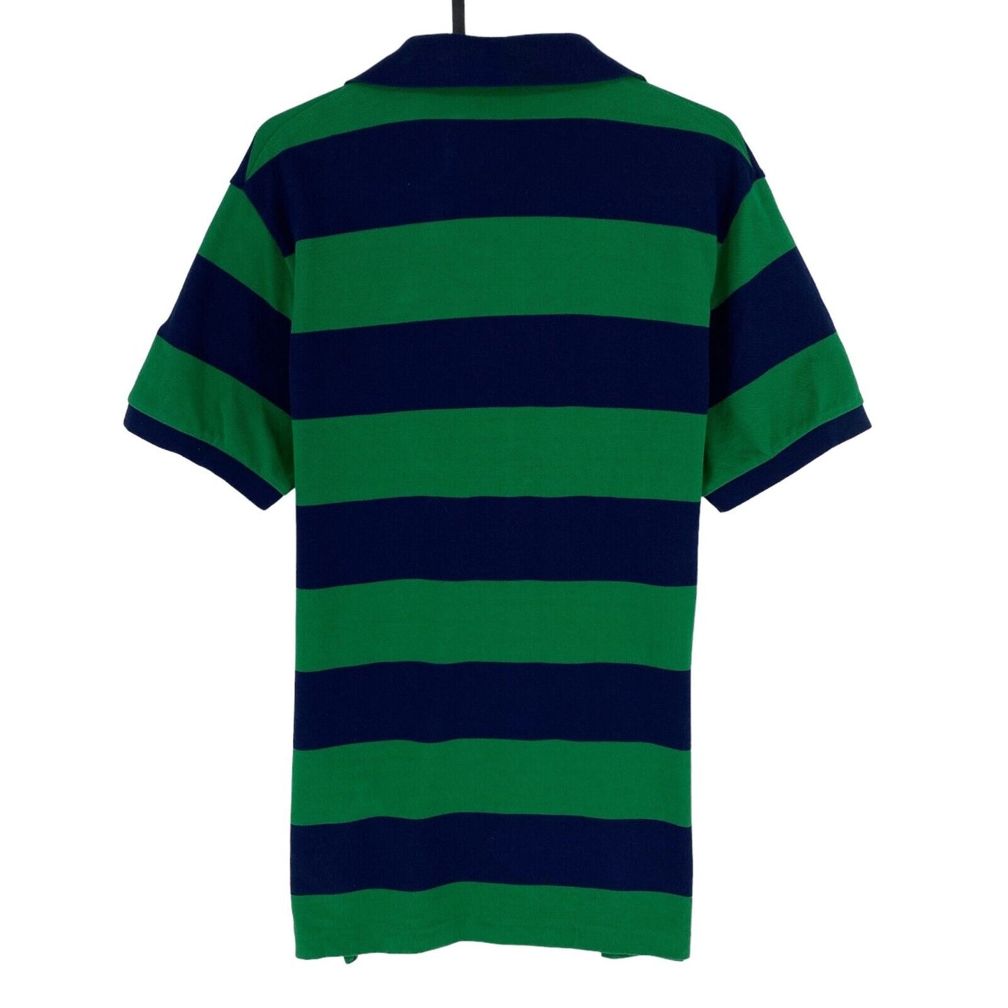 GANT Men Green Bar Stripe Pique Short Sleeve Polo Shirt Size M