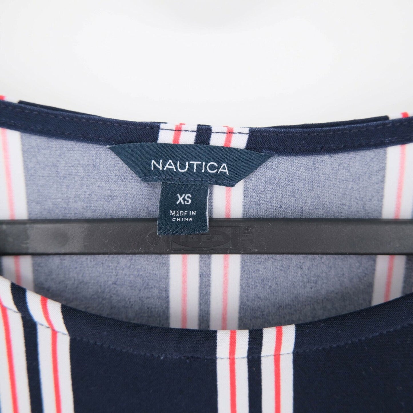 Nautica Blue Striped Crew Neck Dress Size XS