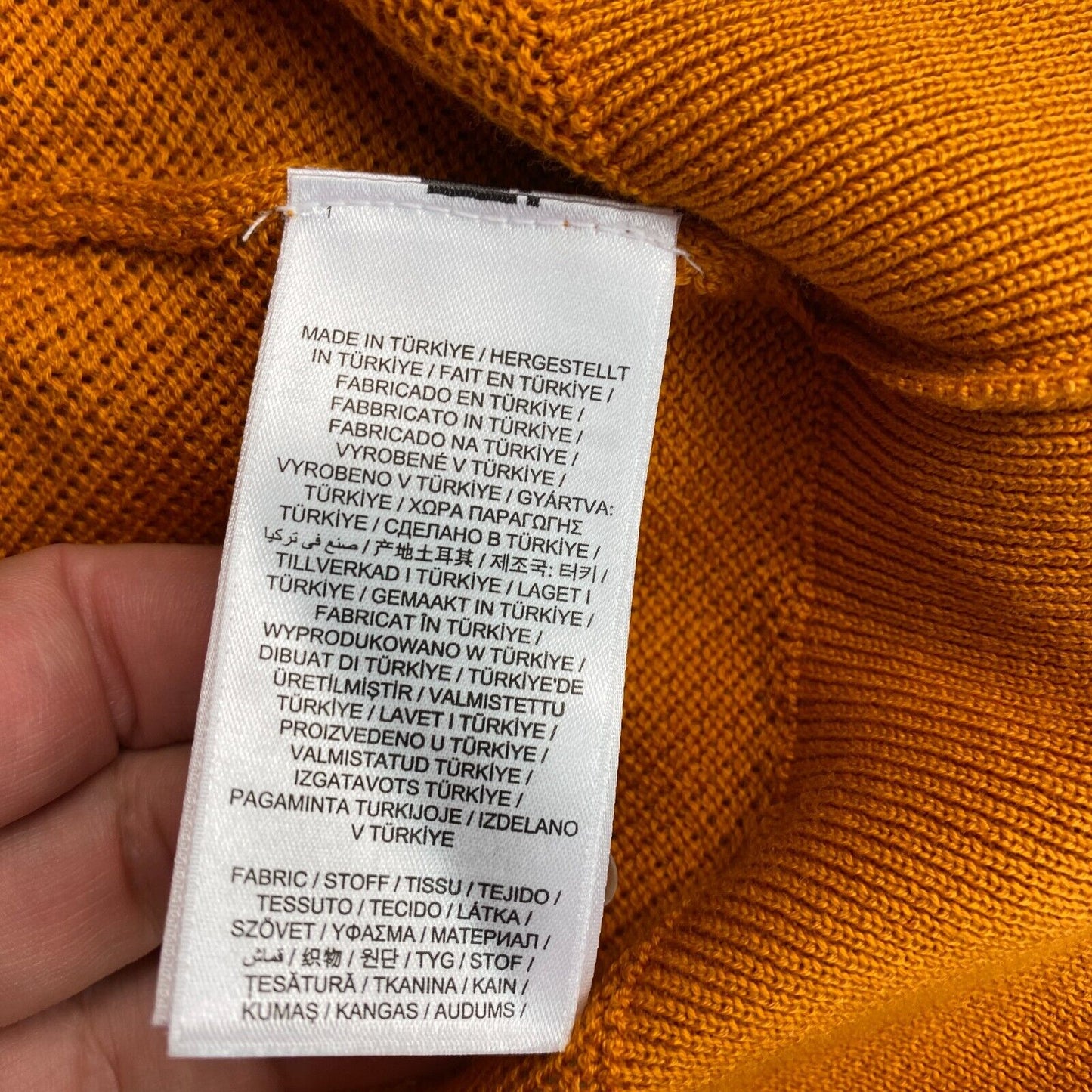 GANT Pull à col rond en coton piqué jaune Taille XL