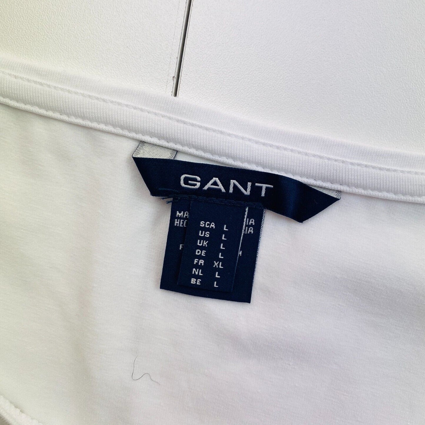 GANT Women White Crew Neck SS T Shirt Size L