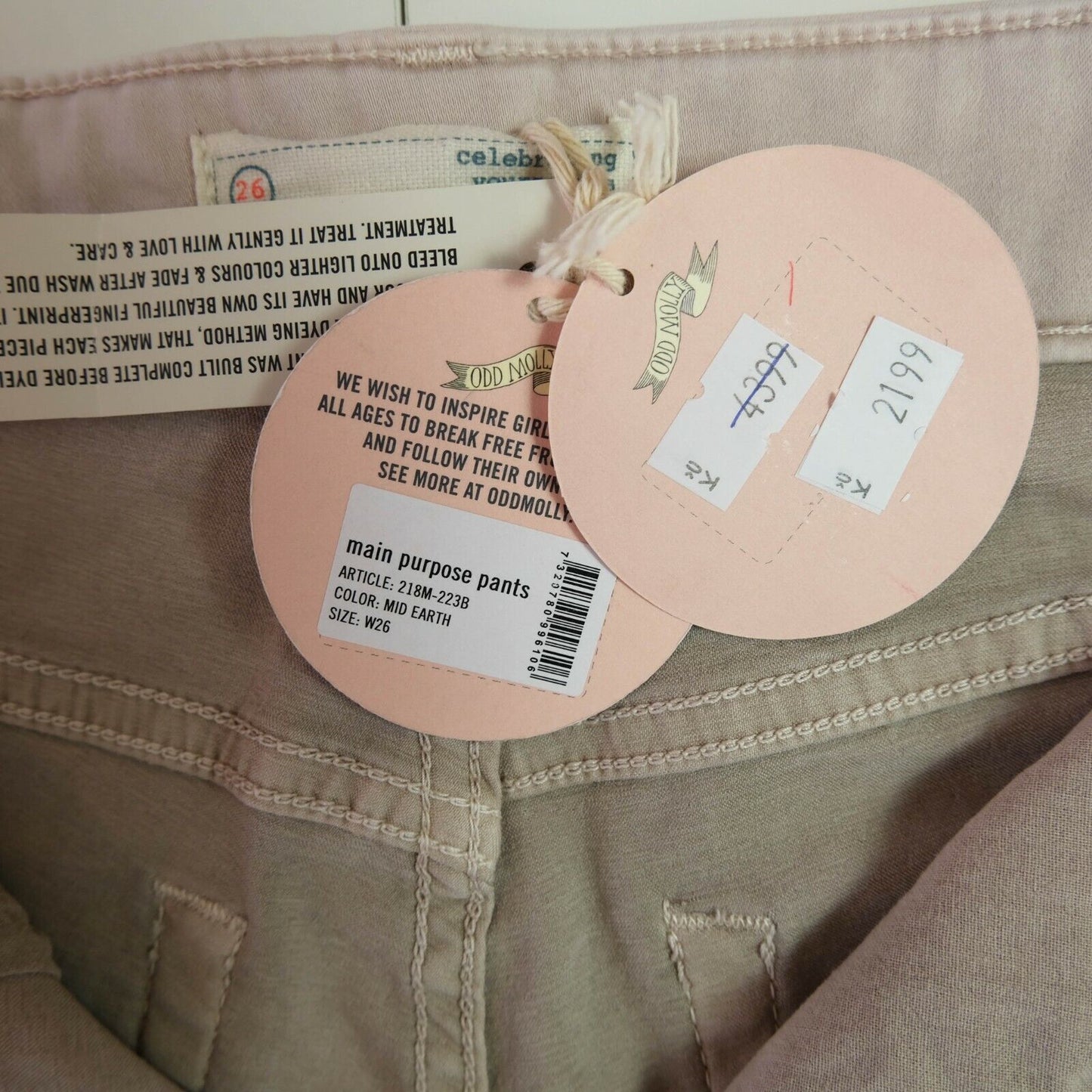 ODD MOLLY Light Pink Main Purpose Pants Trousers Size 26 / M