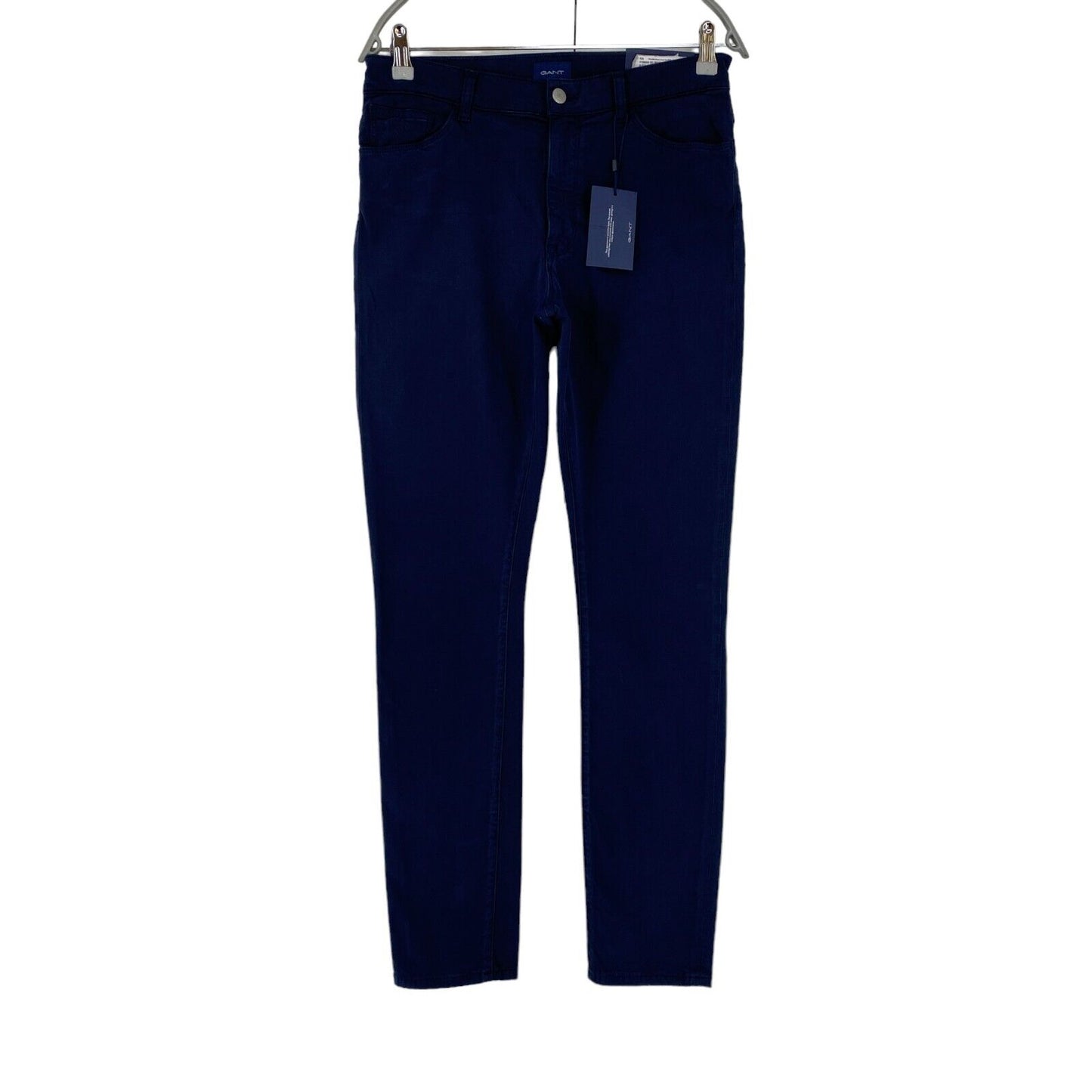 GANT Women Dark Blue Skinny Fit Satin Jeans Trousers W30 L32