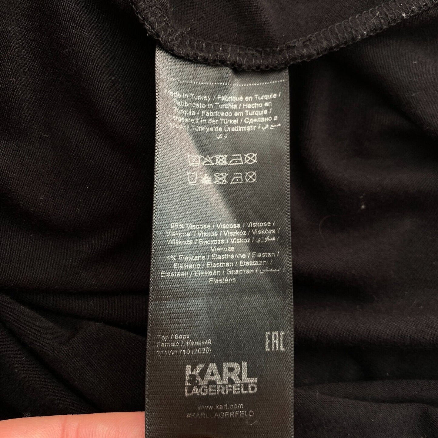 Karl Lagerfeld Schwarzes drapiertes Tanktop, Größe S