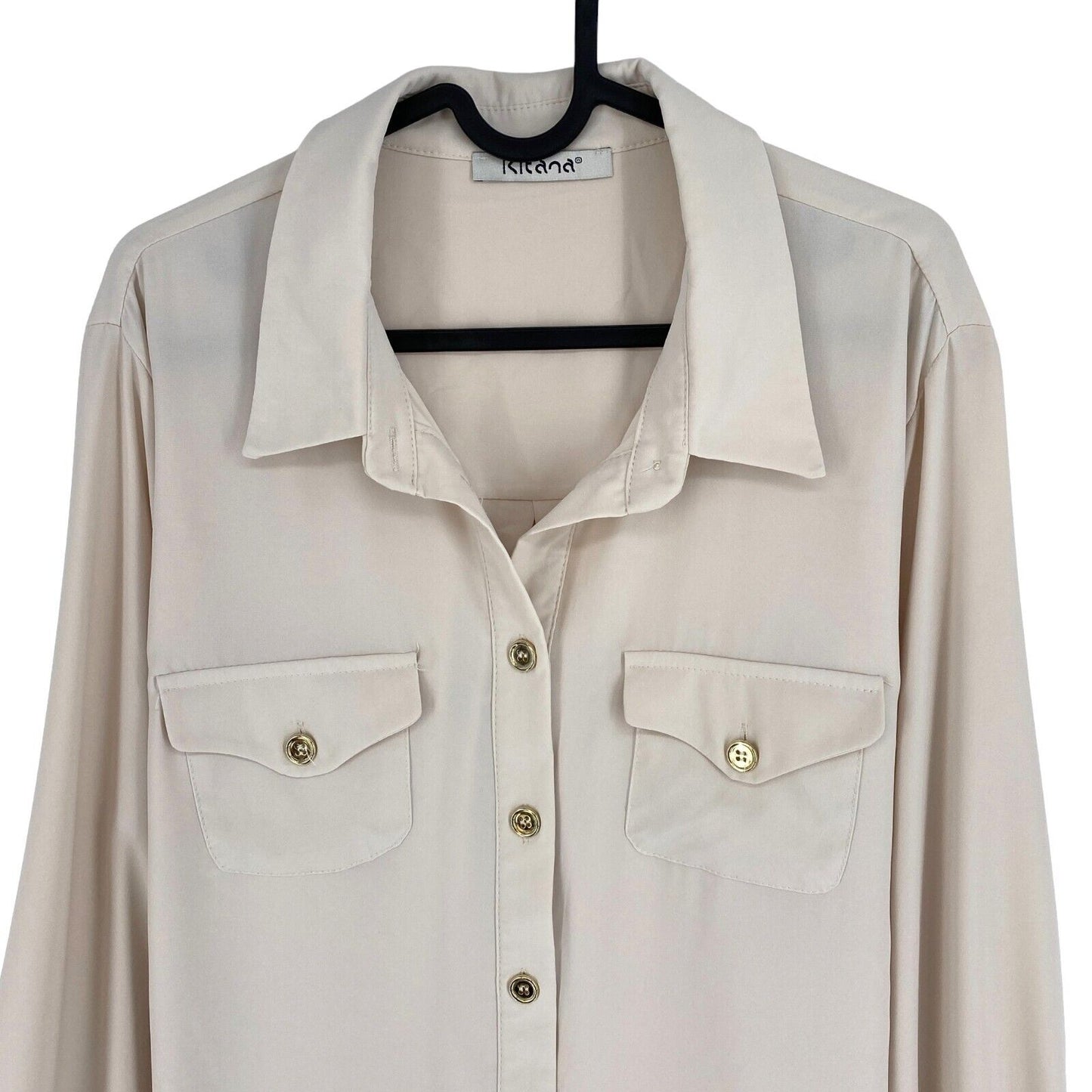 KITANA Women Beige Shirt Blouse Size IT 50 EU 46 UK 18 US 16