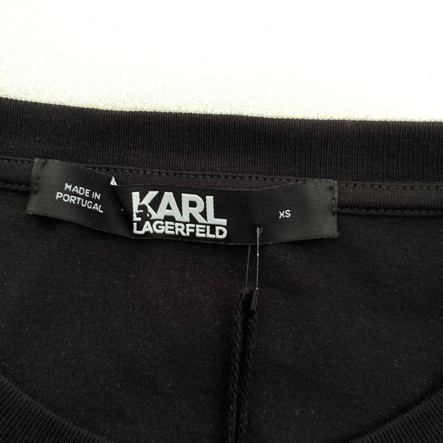 Karl Lagerfeld T-Shirt mit Rundhalsausschnitt, Schwarz, Cameo, Größe XS