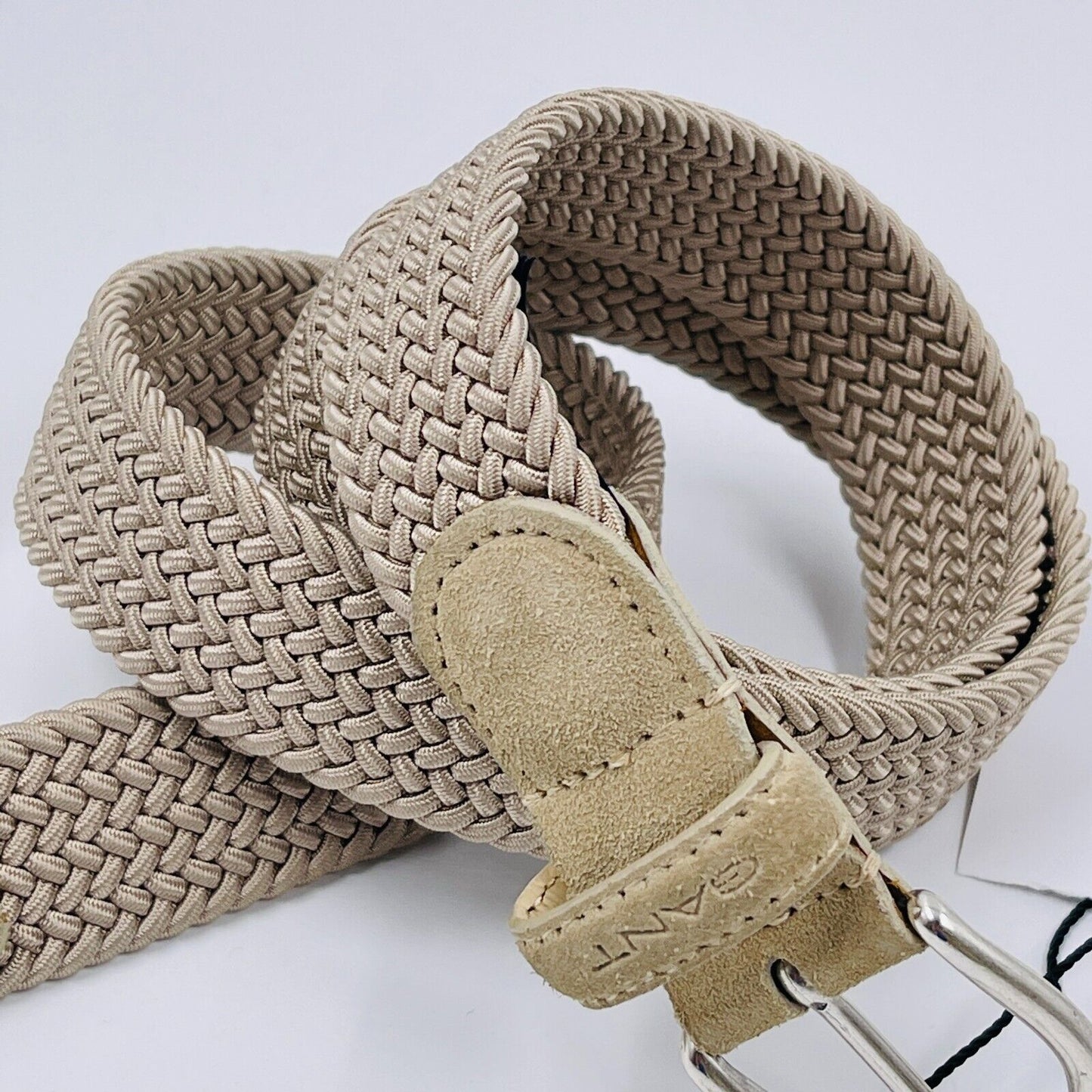 GANT Ladies Beige Elastic Stretchy Braid Belt Size 85 cm 34 in.