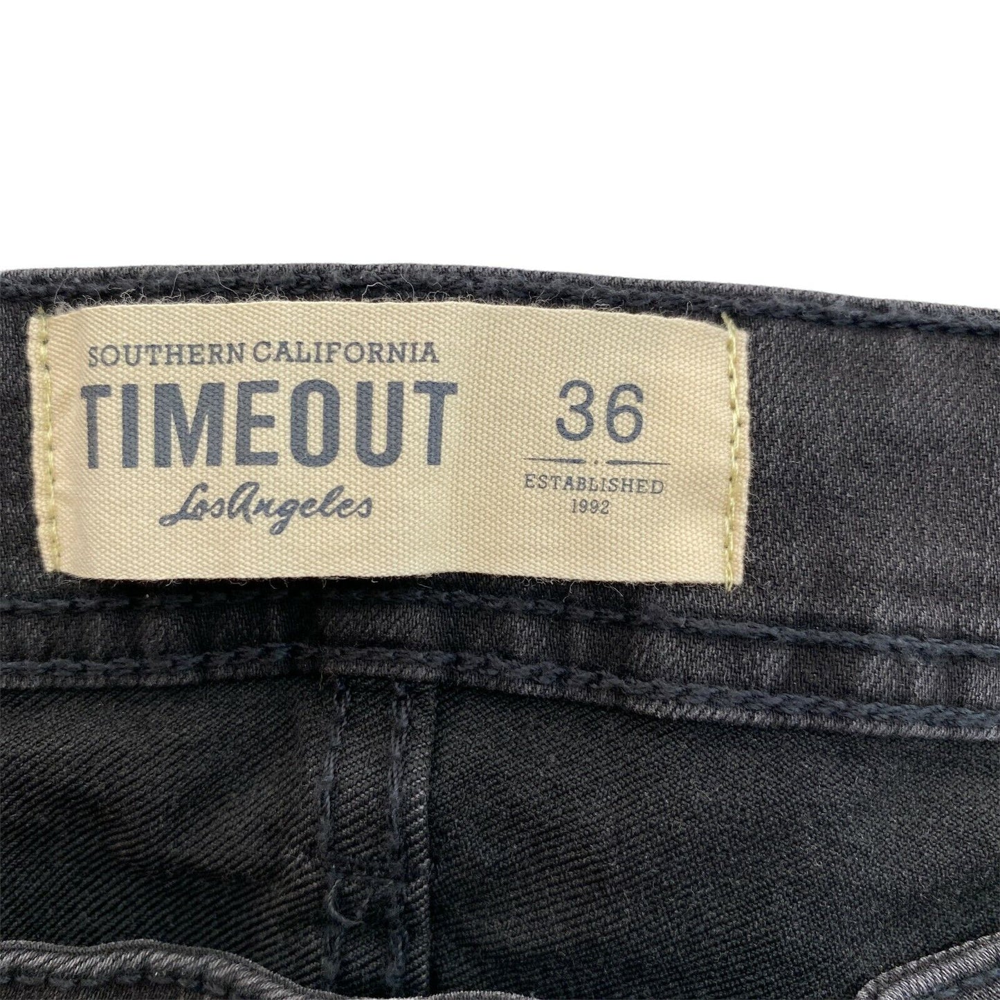 TIMEOUT Dark Grey Slim Fit Mateo Tapered Legs Jeans Size W36 L34