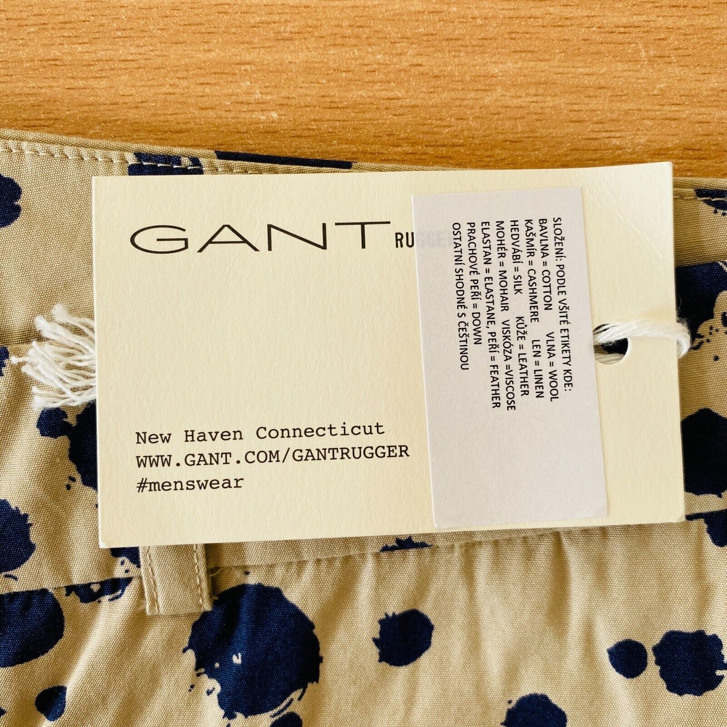 GANT Rugger Mens Brown Dotted Regular Fit Knee Length Chino Shorts EUR 52 W36