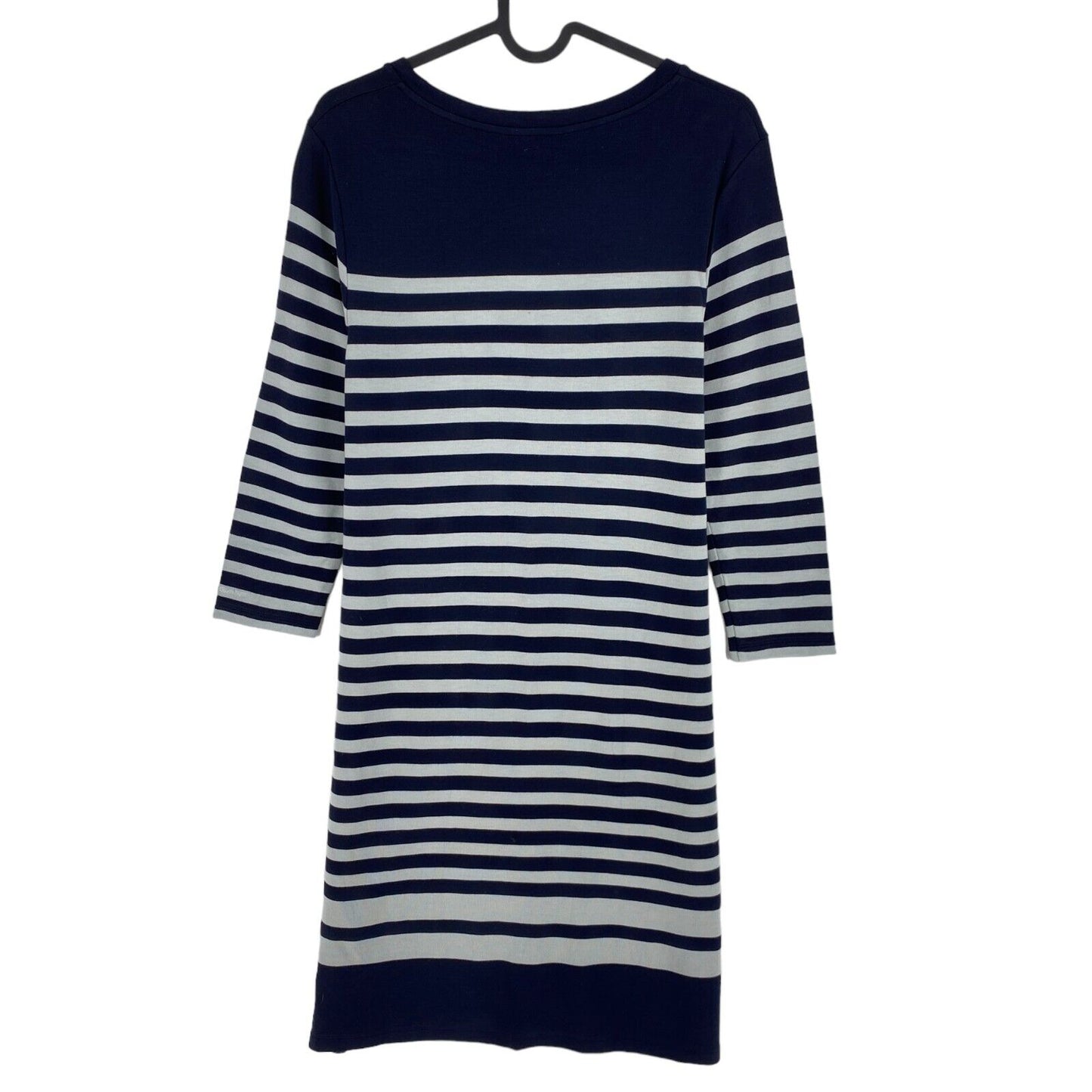 GANT Navy Blue Striped Crew Neck Long Sleeves Dress Size S