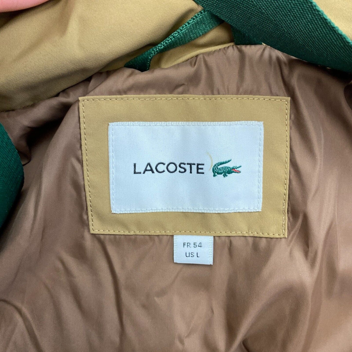 LACOSTE Men Brown Hooded Down Puffer Jacket Coat Size EU 54 UK/US 44