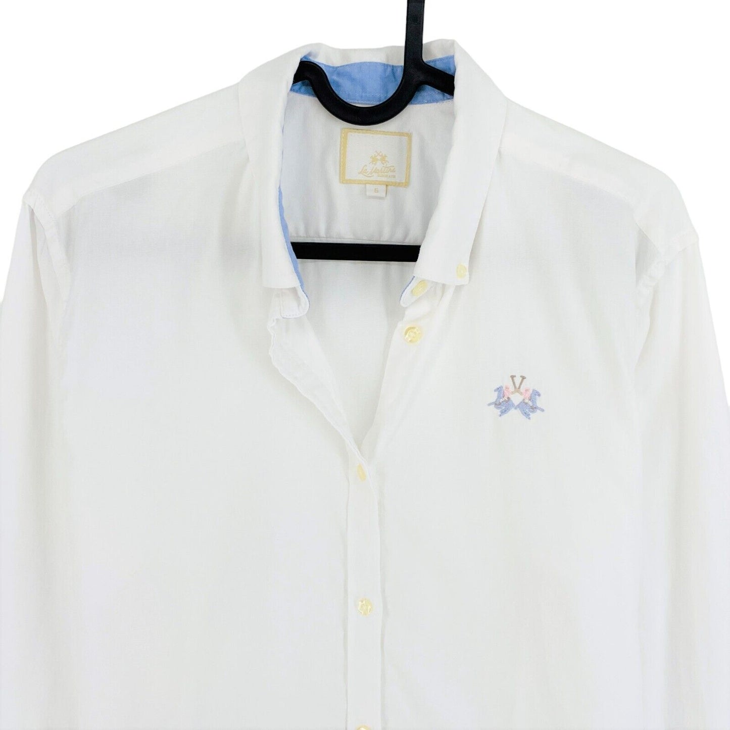 LA MARTINA White Popeline Logo Shirt Size 5 / XL