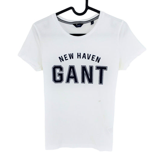 GANT White Logo Crew Neck T Shirt Size XS