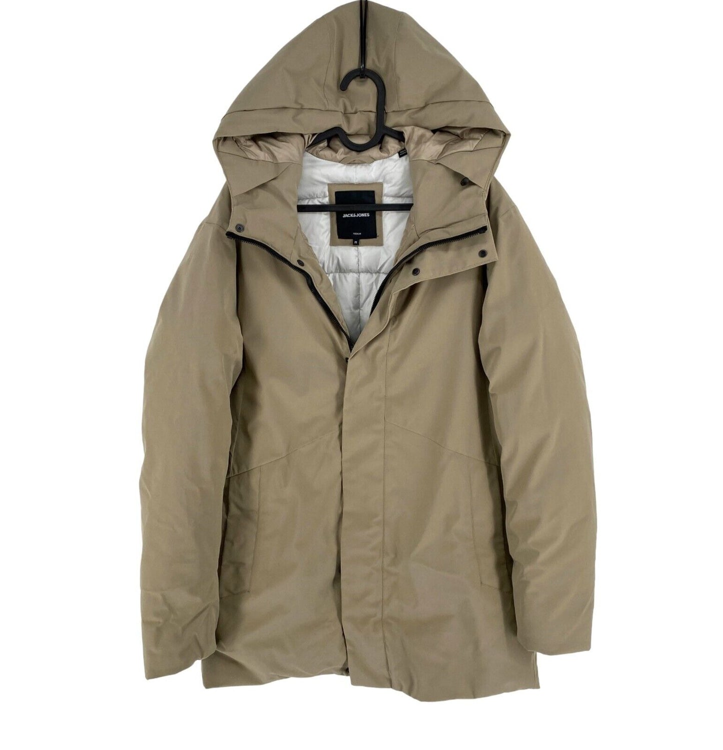 JACK&amp;JONES Homme Beige Foncé Blakeen Capuche Parka Manteau Veste Taille M