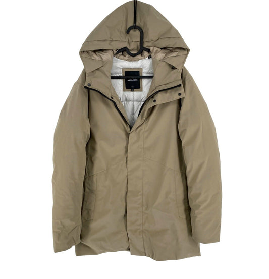 JACK&amp;JONES Herren Dunkelbeige Blakeen Parka mit Kapuze Mantel Jacke Größe M