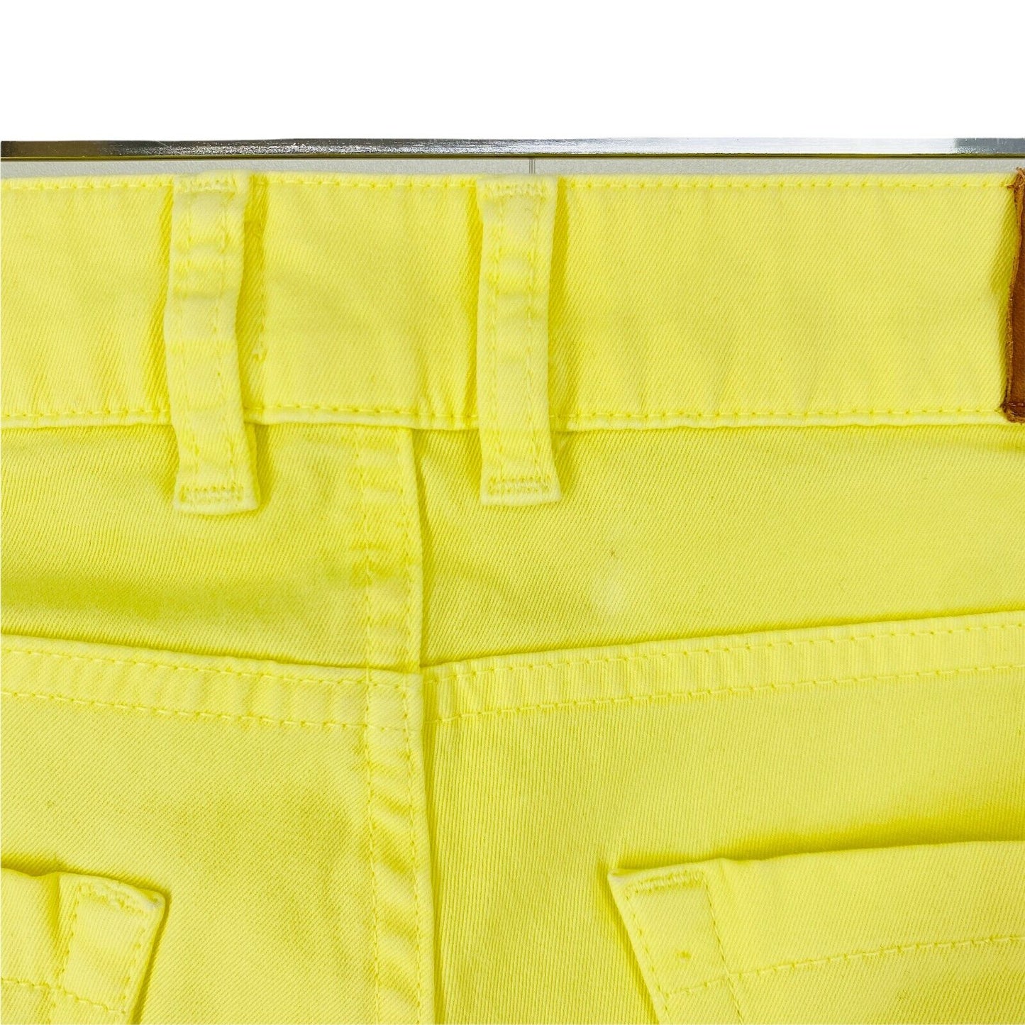 LA MARTINA Women Yellow Stretch Regular Fit Bermuda Chino Shorts Size W27