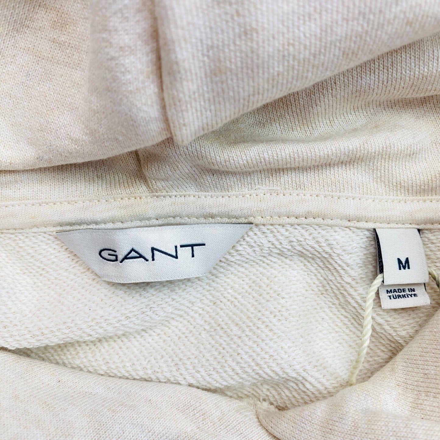 GANT Women Beige Relaxed Arch Hoodie Jumper Sweater Size M