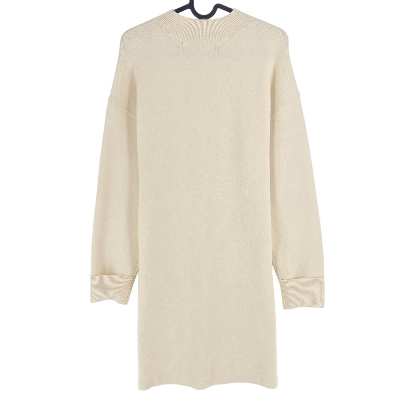 VERO MODA Robe pull beige à manches longues et col rond pour femme Taille S