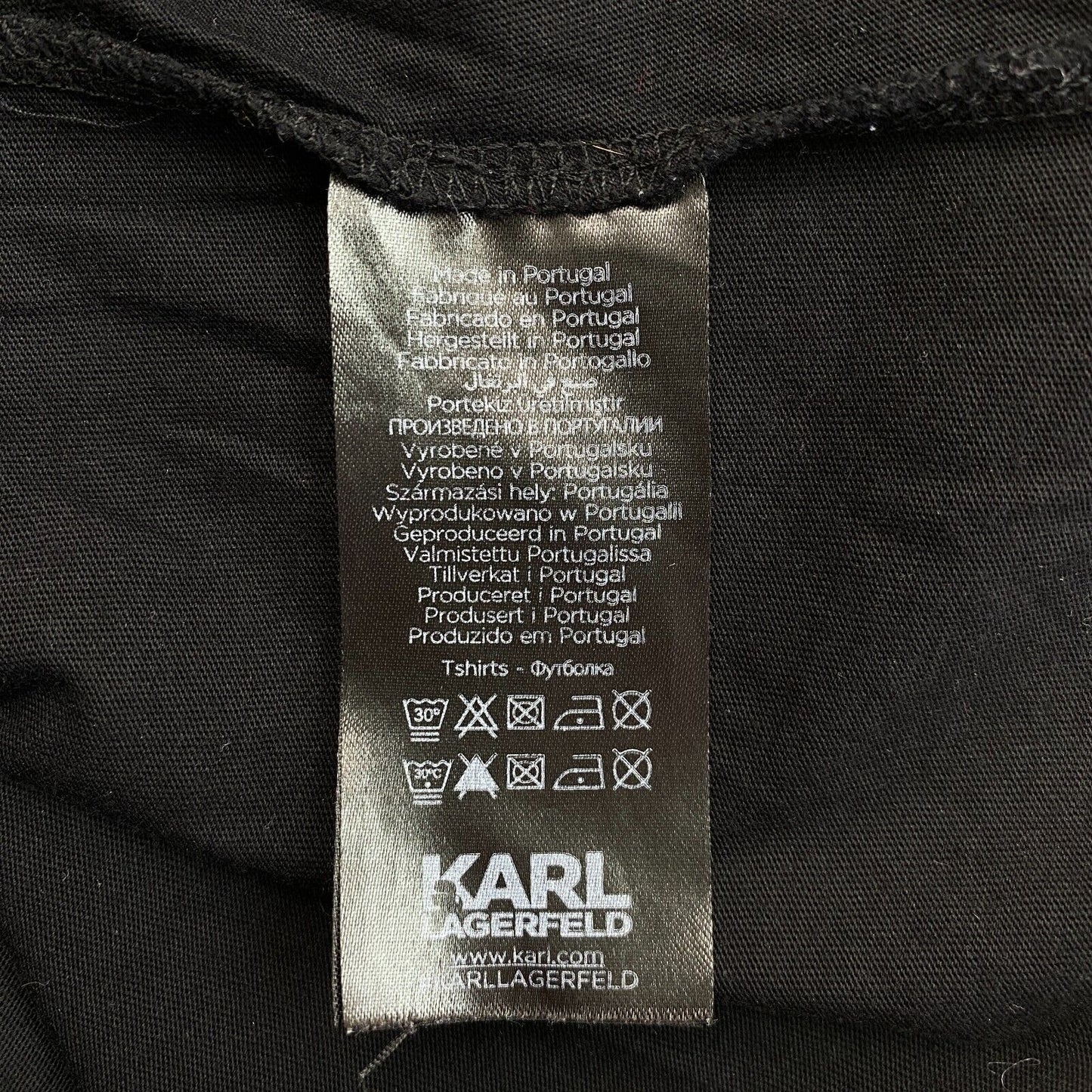 Karl Lagerfeld Noir Ikonik Karl Crew Neck T Shirt Taille S