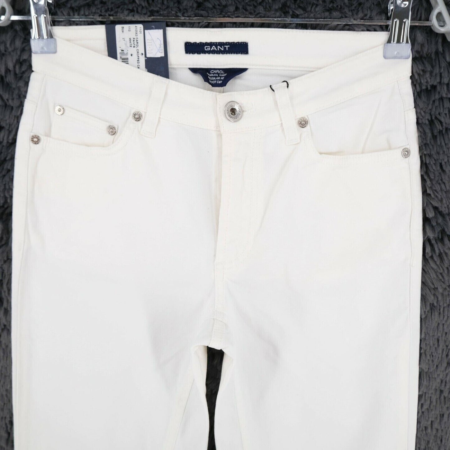 GANT CAROL Women White Regular Bootcut Fit Cropped Jeans Size W27