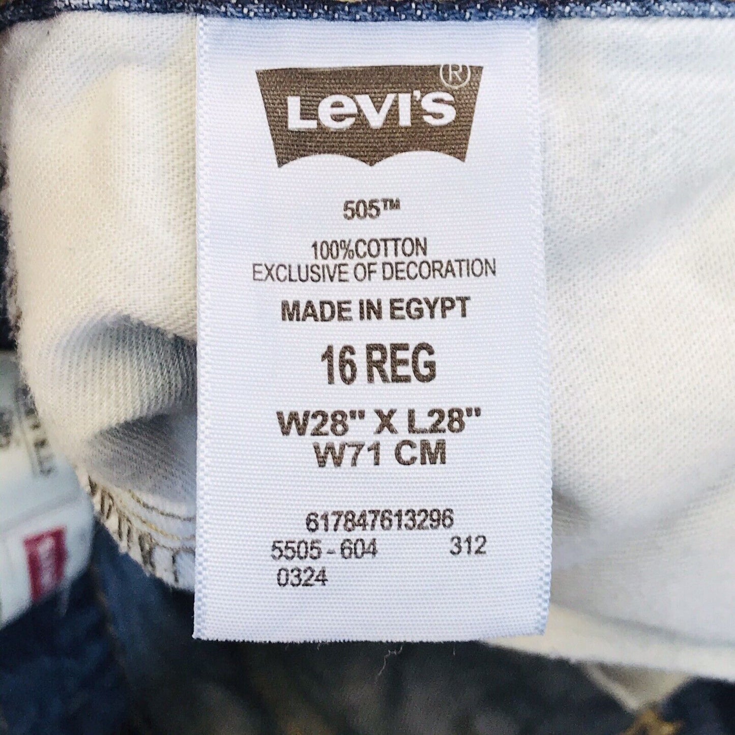 Vintage Levi's 505 Boys Blue Regular Straight Fit Jeans 16 Reg / W28 L28