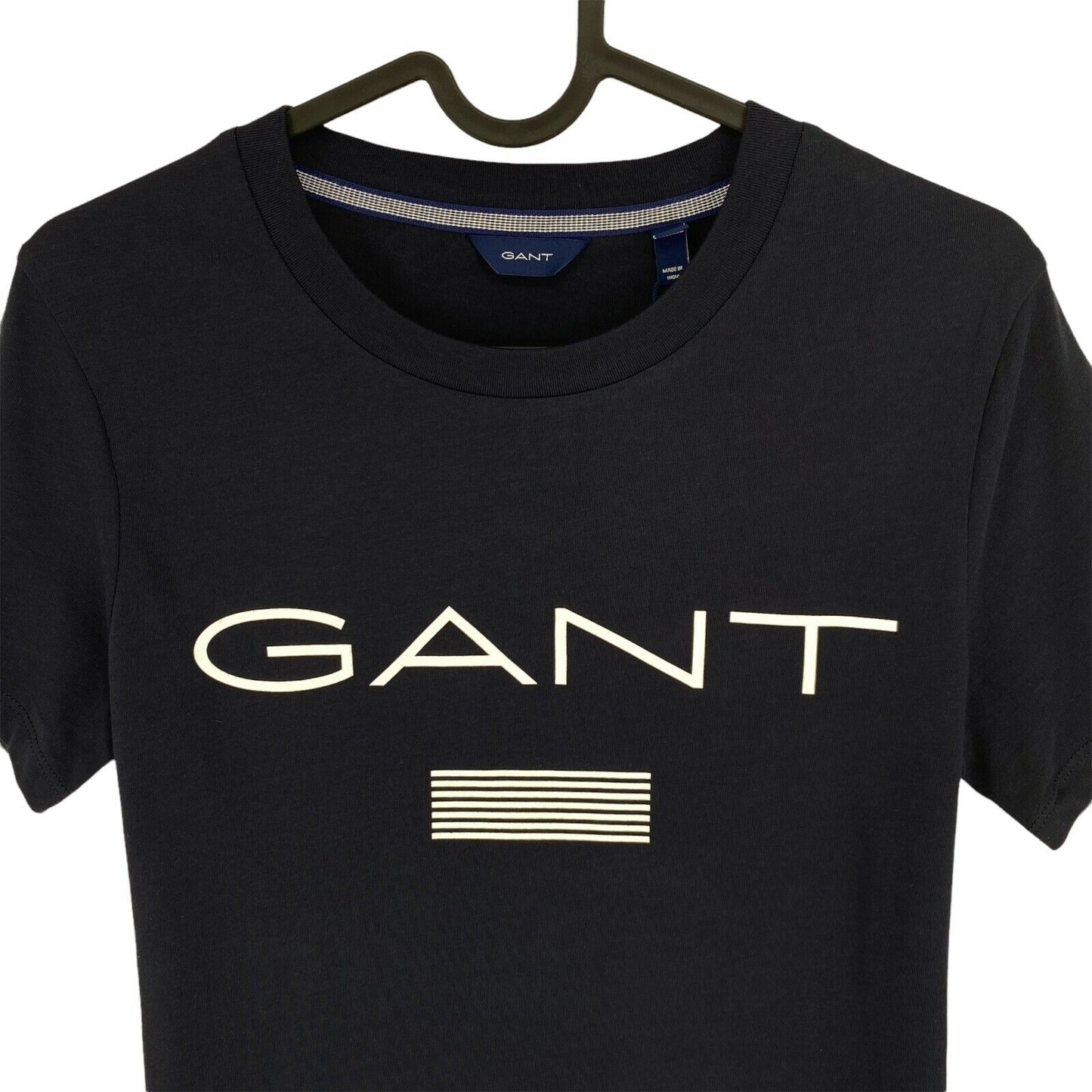 GANT T-Shirt mit Rundhalsausschnitt und Streifen, Marineblau, Größe XS