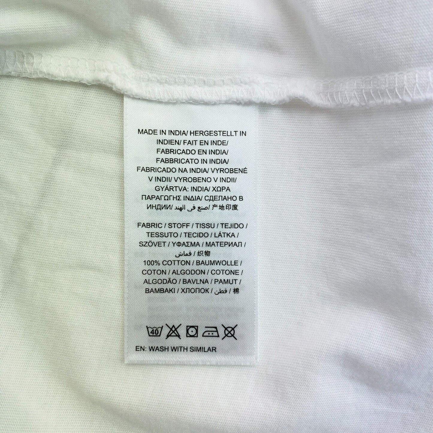 GANT T-shirt col rond à rayures blanches avec logo taille S