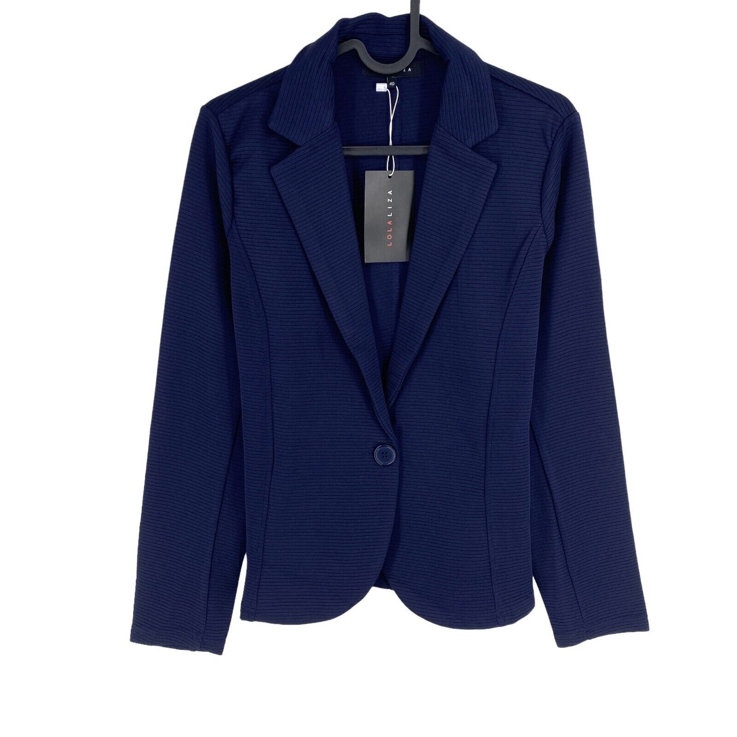 LOLA LIZA Dark Blue Blazer Jacket Size EU 40 UK 12 US 10