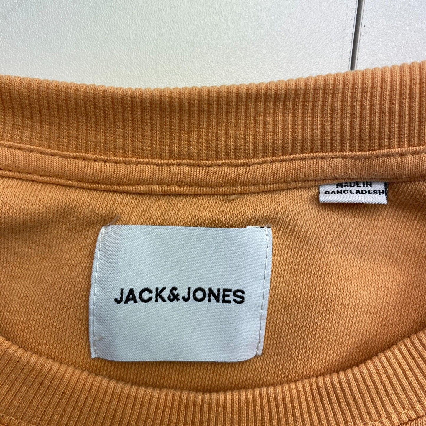 Jack & Jones Men Orange Crew Neck Sweater Jumper Size S