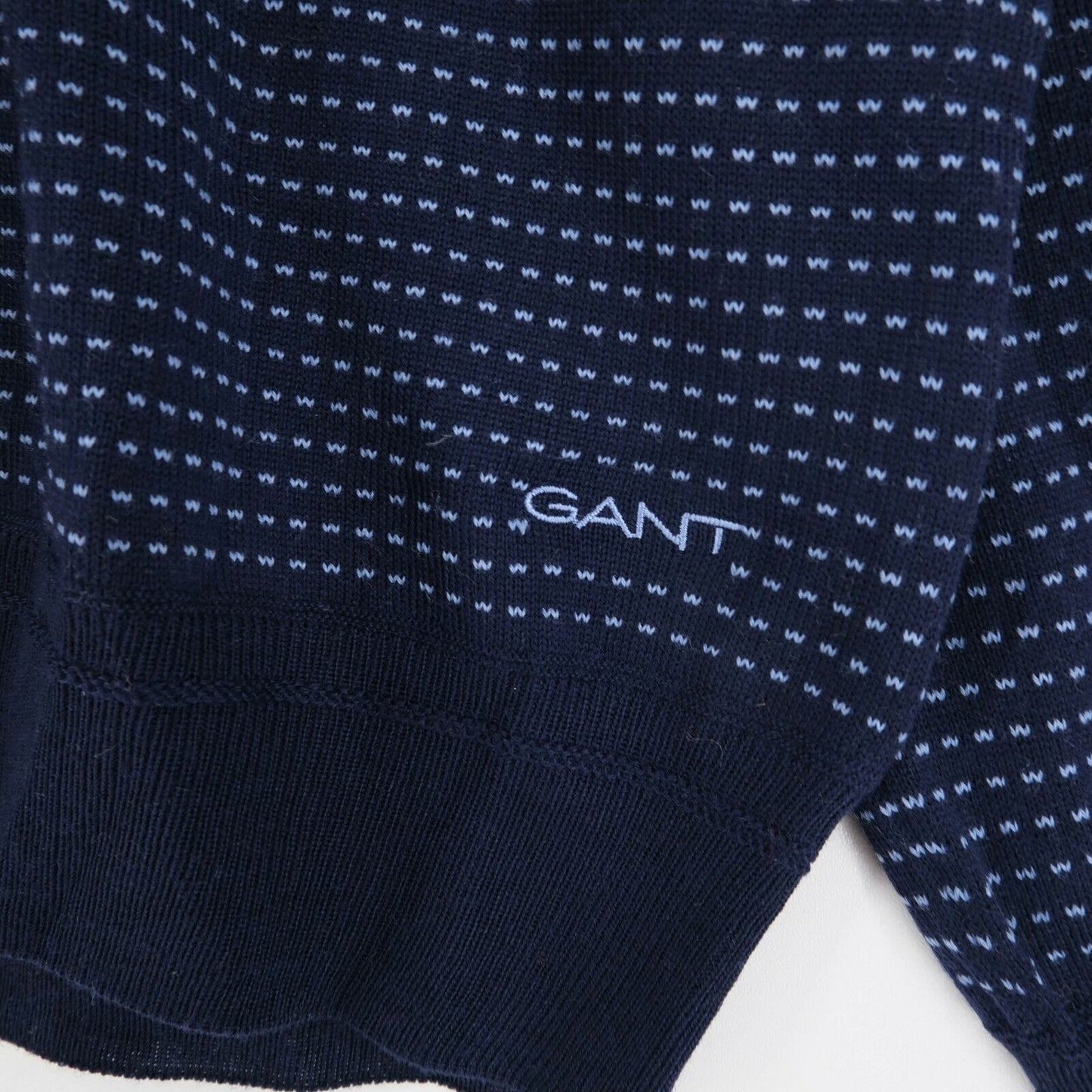 GANT Navy Blue V Neck 100% Wool Jumper Sweater Pullover Size XXL 2XL