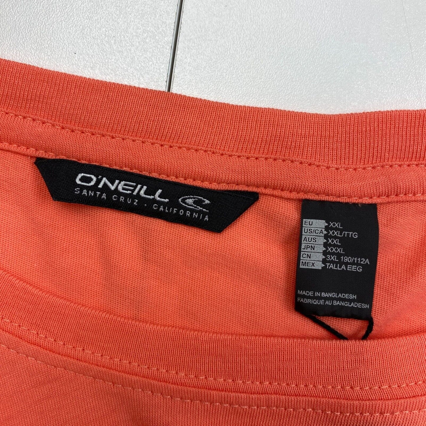 O`NEILL Men Orange Muir Crew Neck T Shirt Size 2XL XXL