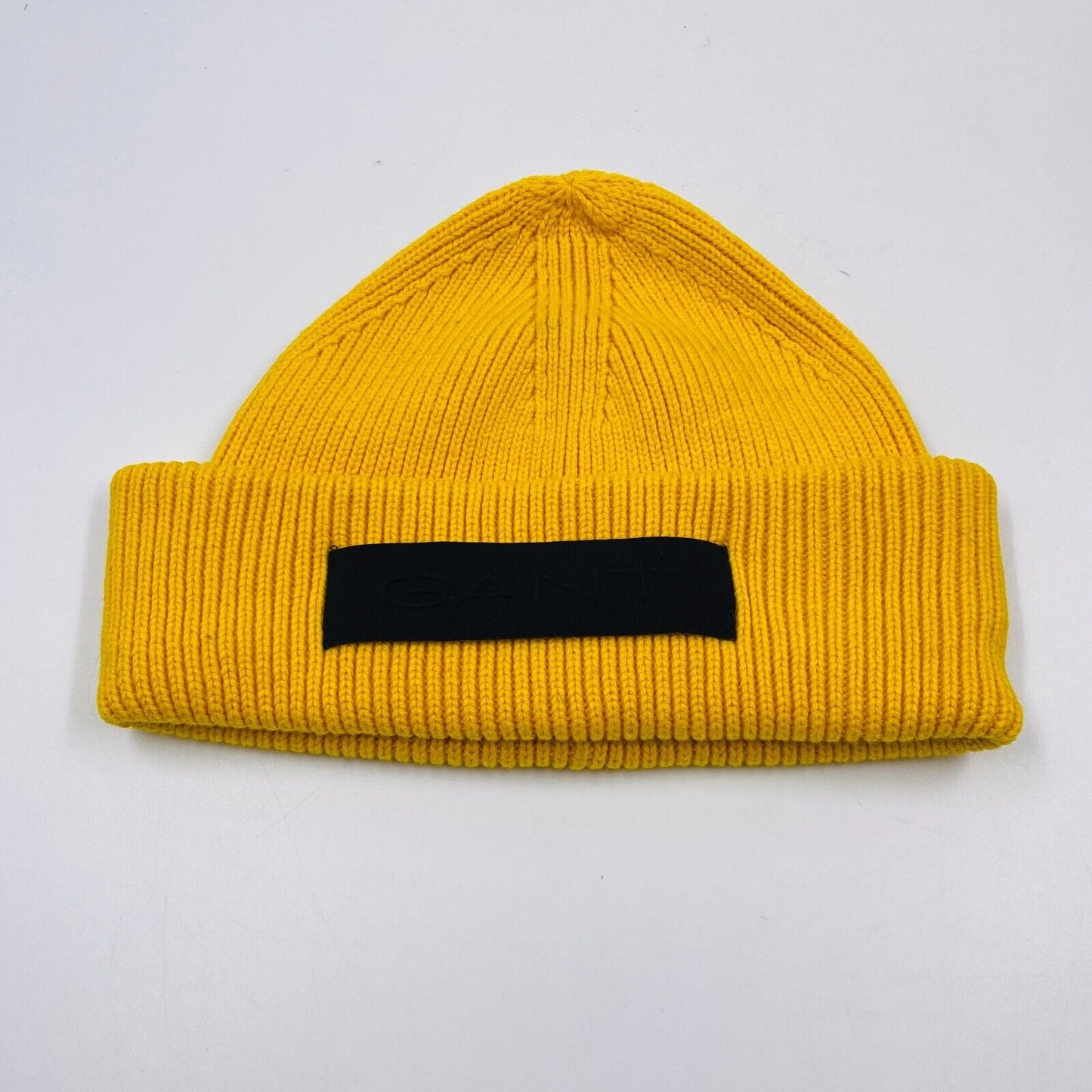 GANT Unisex Yellow Cotton Wool Blend Beanie Winter Hat One Size