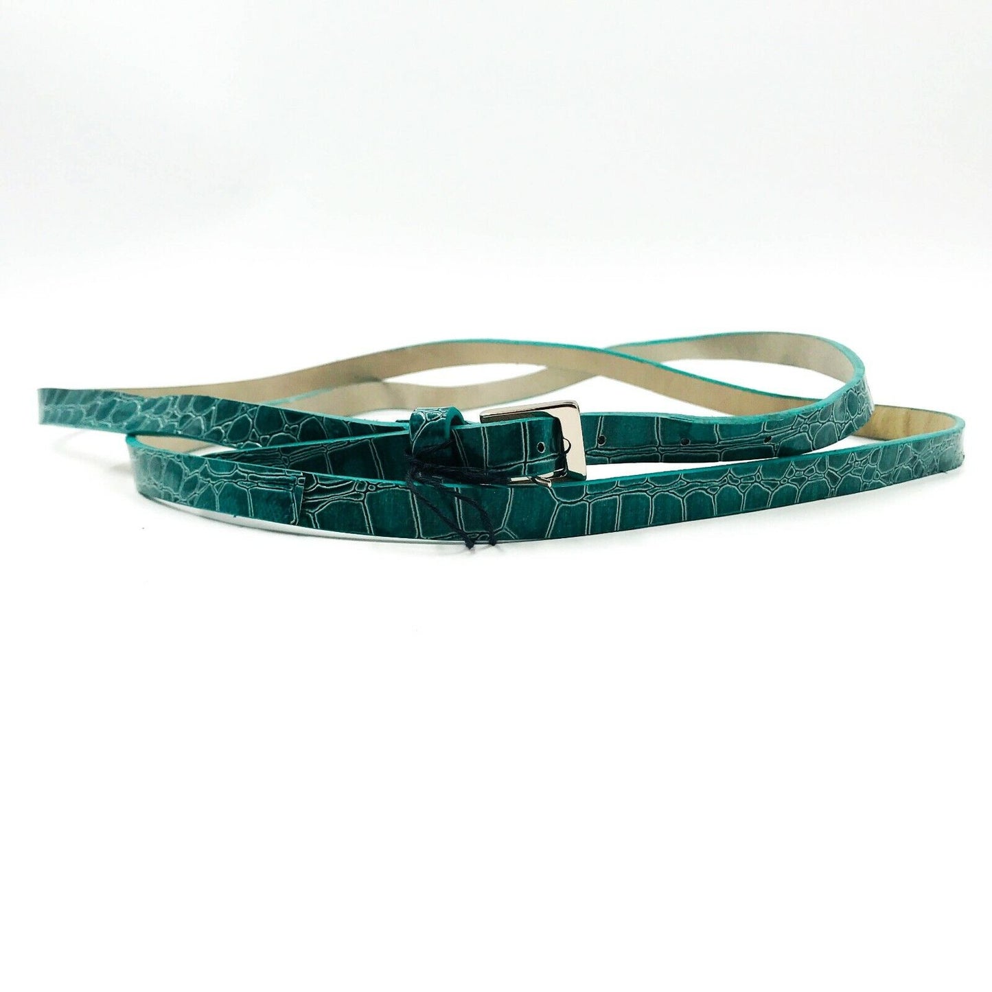 PERSONA Designer Turquoise Slim Wrap Around Leather Belt Size 31