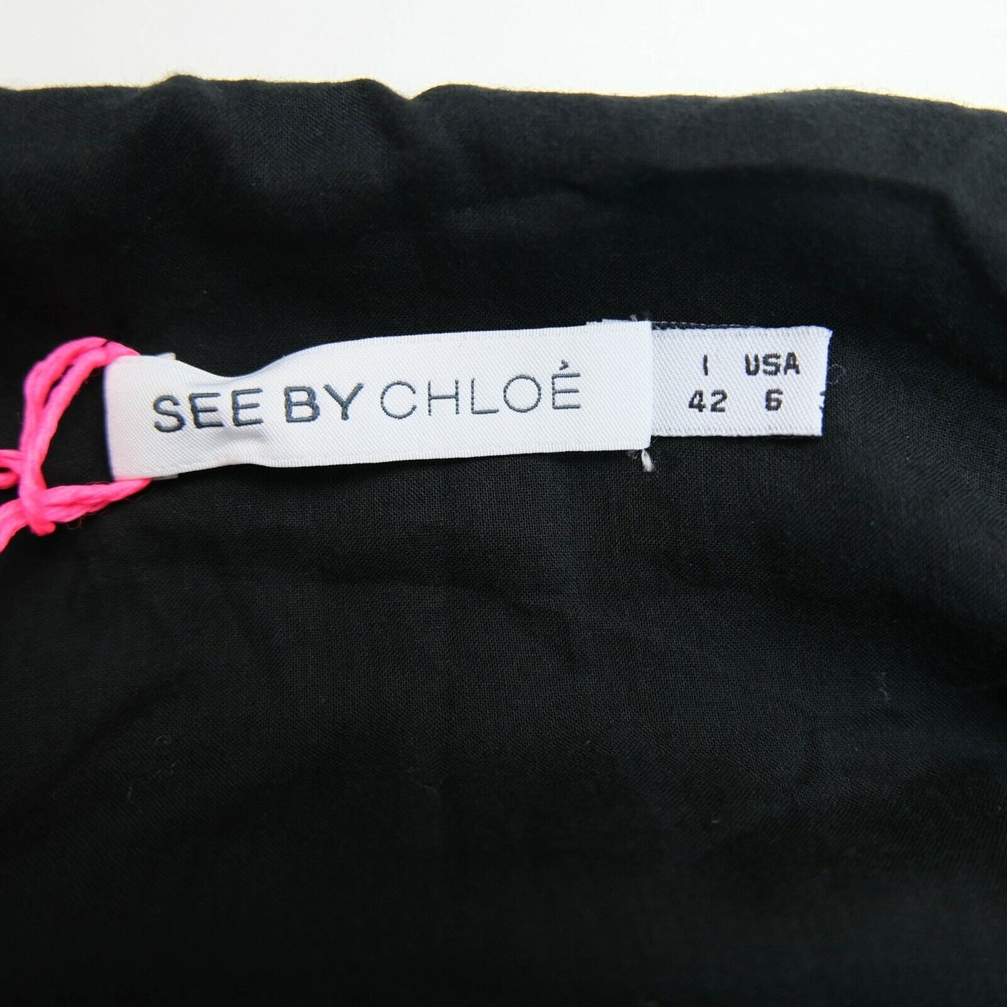 UVP €464 SEE By CHLOE Schwarzes Samtkleid Größe IT 44 EUR 38 UK 10 US 6