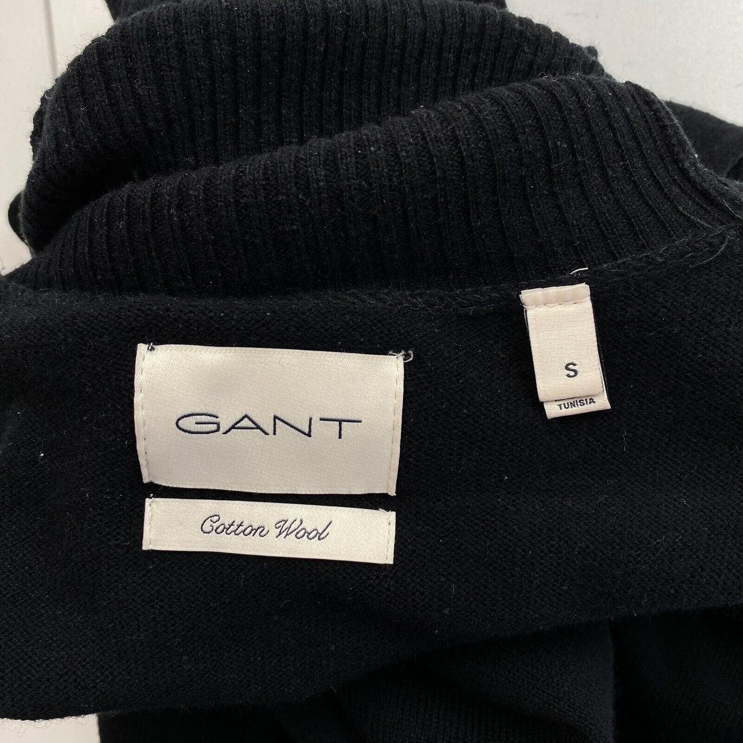 GANT Men Black Cotton Wool Turtle Neck Sweater Pullover Size S