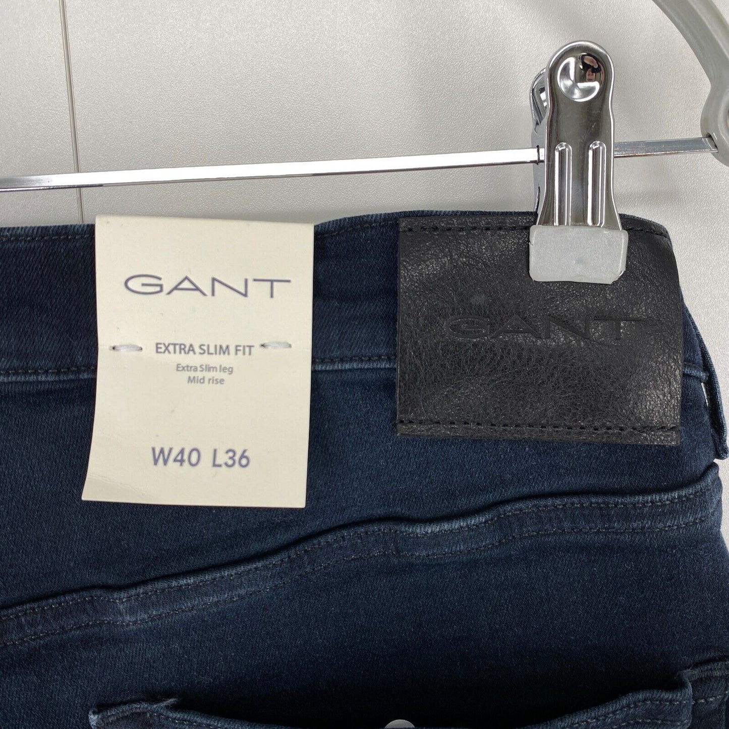 GANT Dark Blue Black Stretch Extra Slim Fit Jeans W40 L36