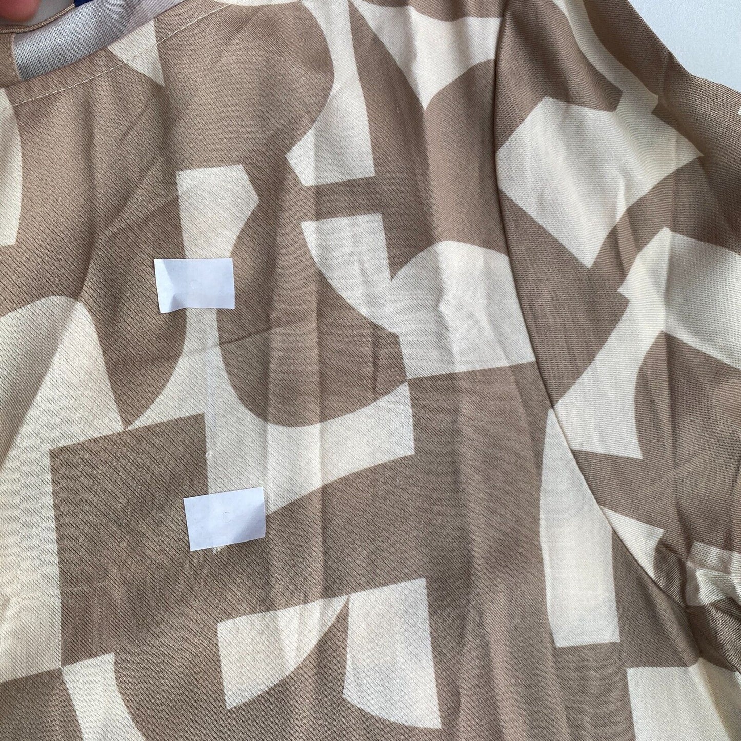 GANT Light Brown Geometric Top Blouse Size EU 36 UK 8 US 6