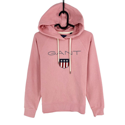 GANT Pink Shield Hoodie Sweater Jumper Size XS