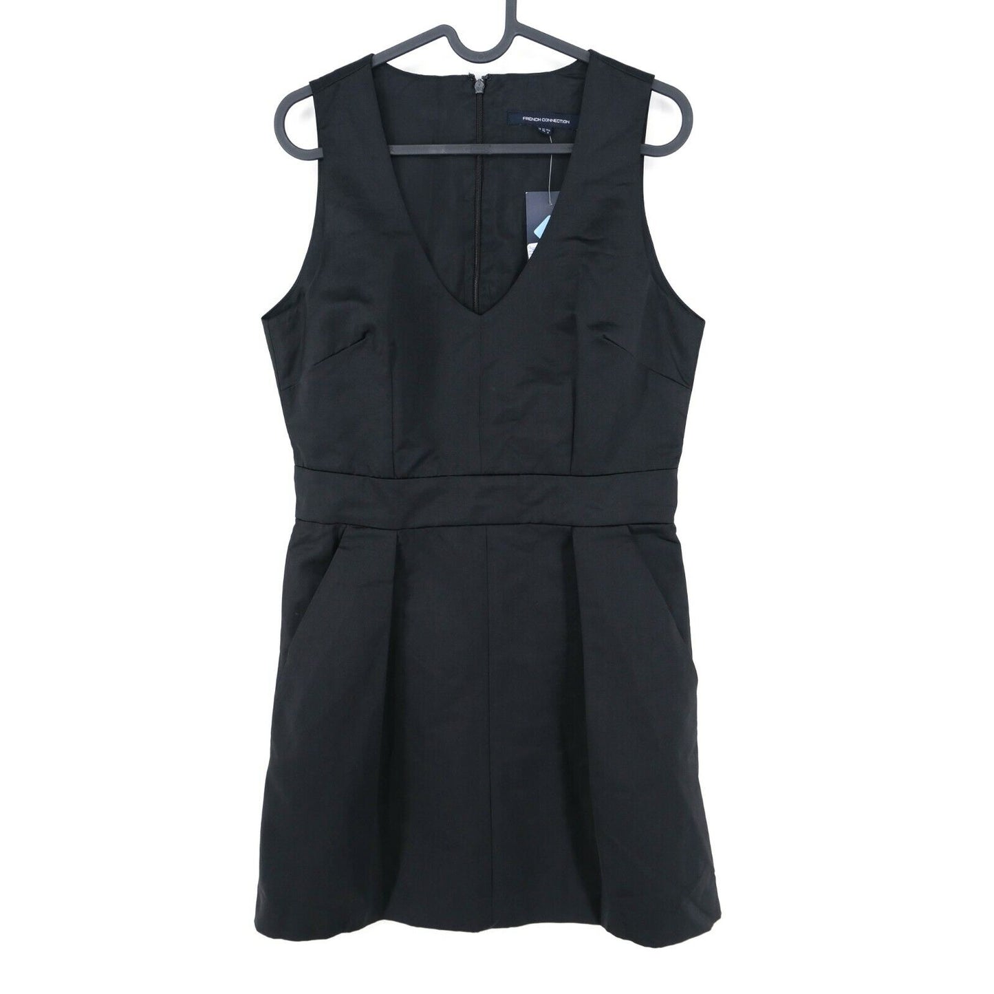 RRP €159 FRENCH CONNECTION Black V Neck Dress Size 12- M