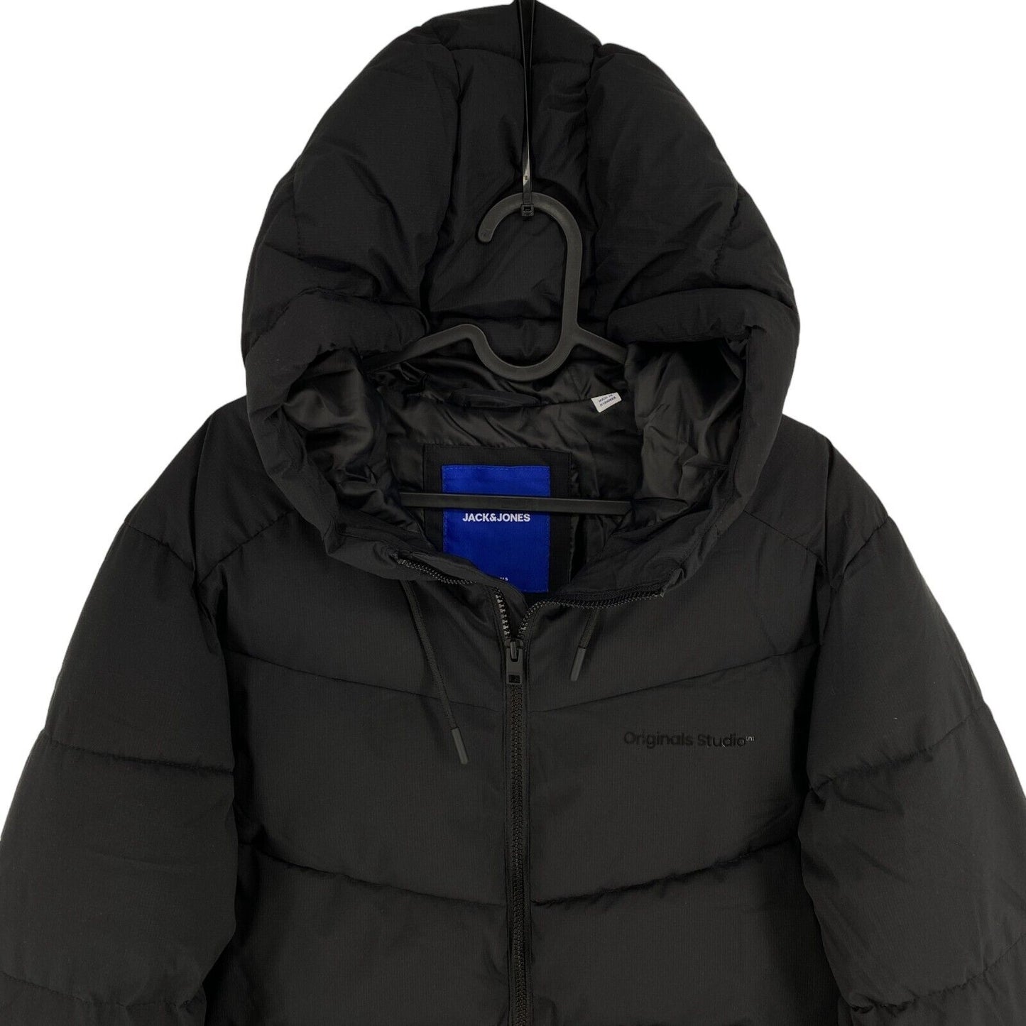 JACK&amp;JONES Homme Noir Vesterbro Capuche Puffer Manteau Veste Taille S