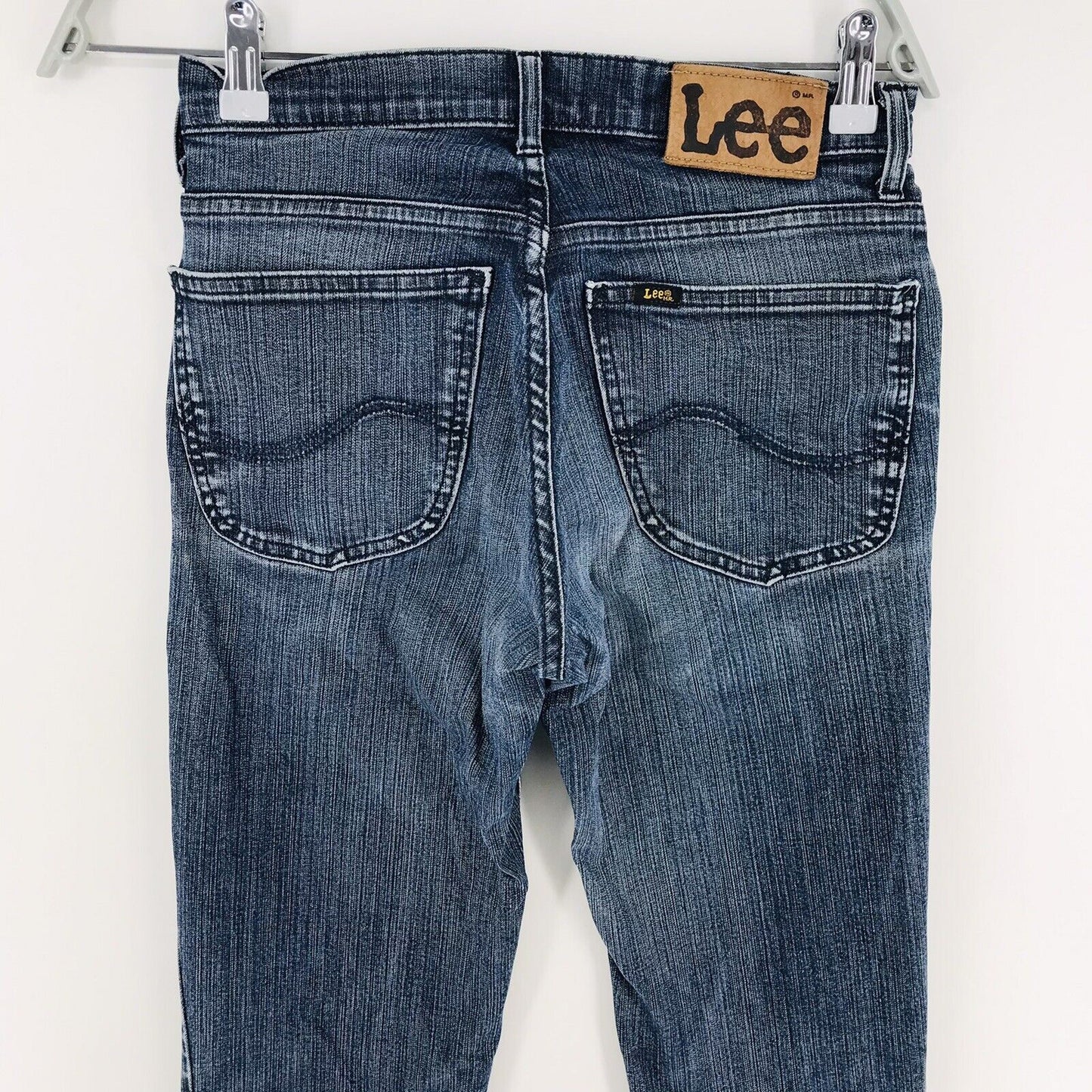 Vintage Lee Women Blue Stretch Regular Straight Fit Jeans W28 L33