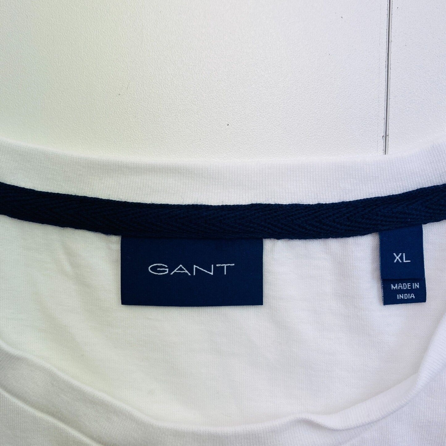 GANT Men White Logo Crew Neck Short Sleeve T Shirt Size XL