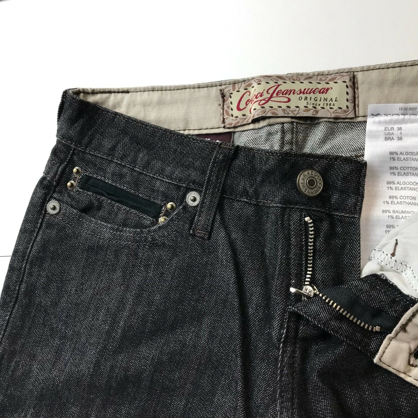 COLCCI Damen Jeans, Dunkelgrau, Regular Straight Fit, Größe EUR 36 US 1 W28