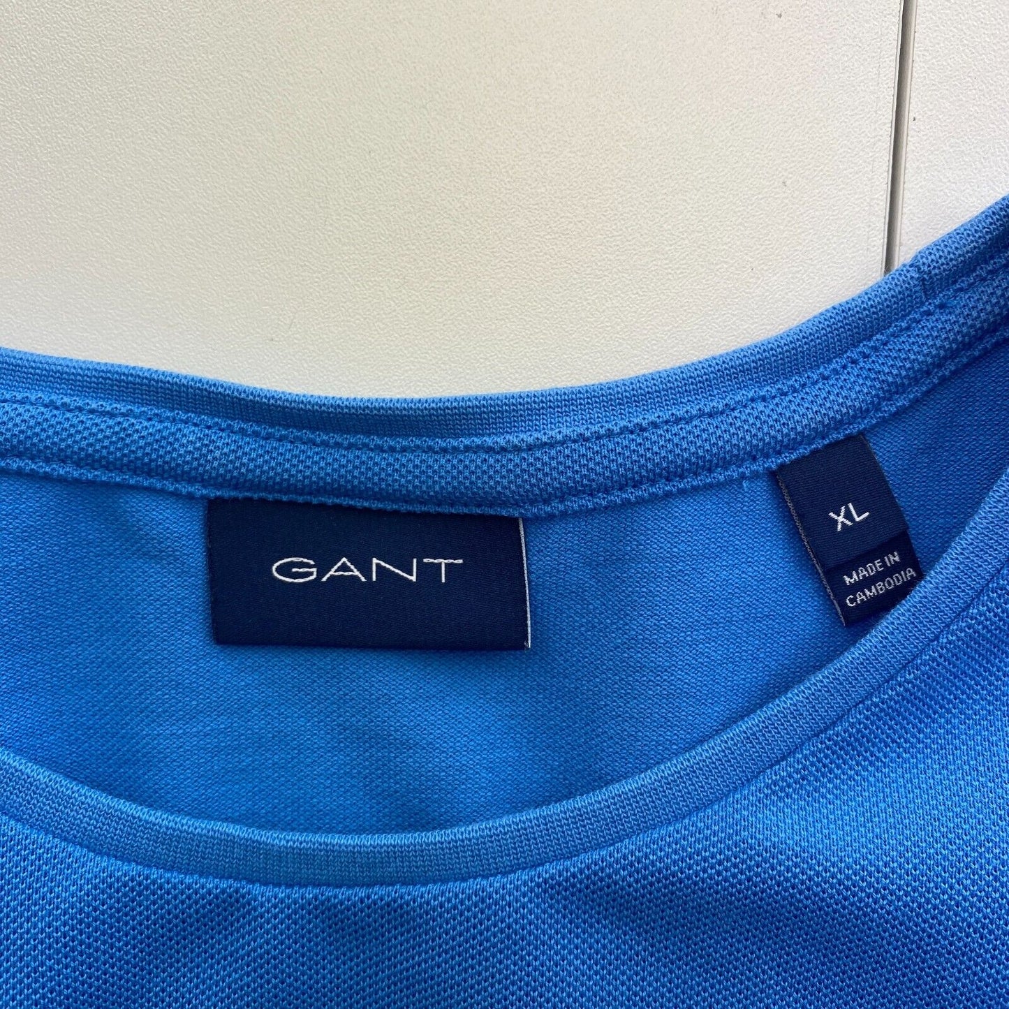 GANT Men Dark Blue Pique Crew Neck Short Sleeves T Shirt Size XL