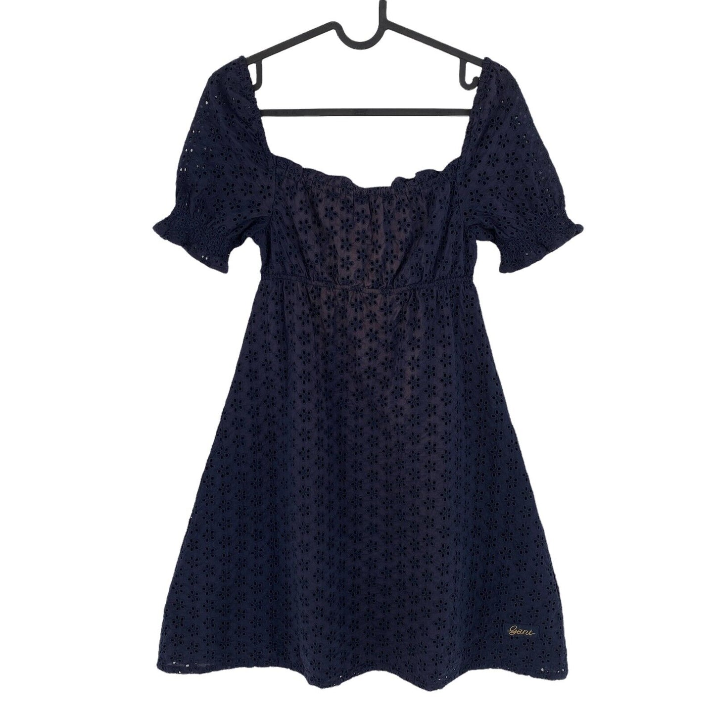 GANT Girls Navy Blue Broderie Anglaise Dress Size 9 - 10 Years 134 / 140 cm