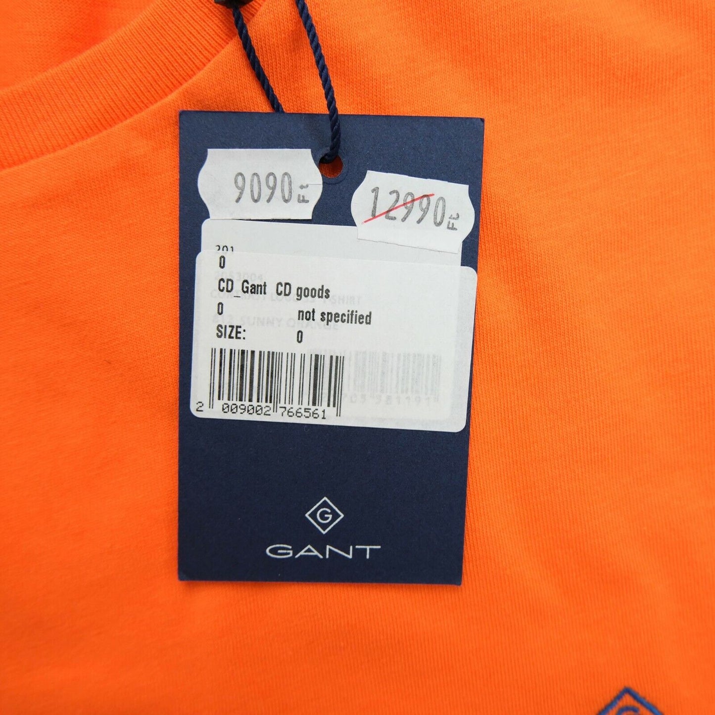 GANT Orange Logo Crew Neck T Shirt Size XL