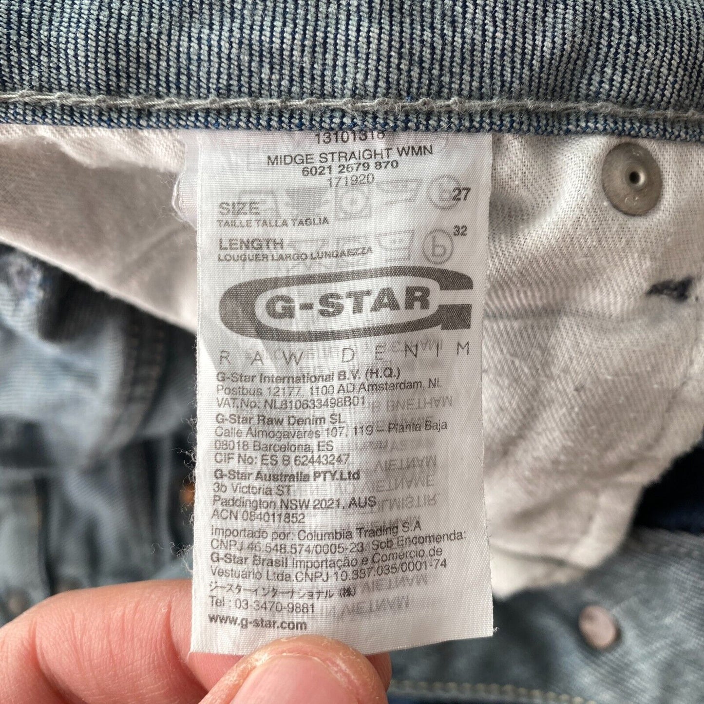 G-Star MIDGE Jeans für Damen, normale Passform, Blau, W27 L30